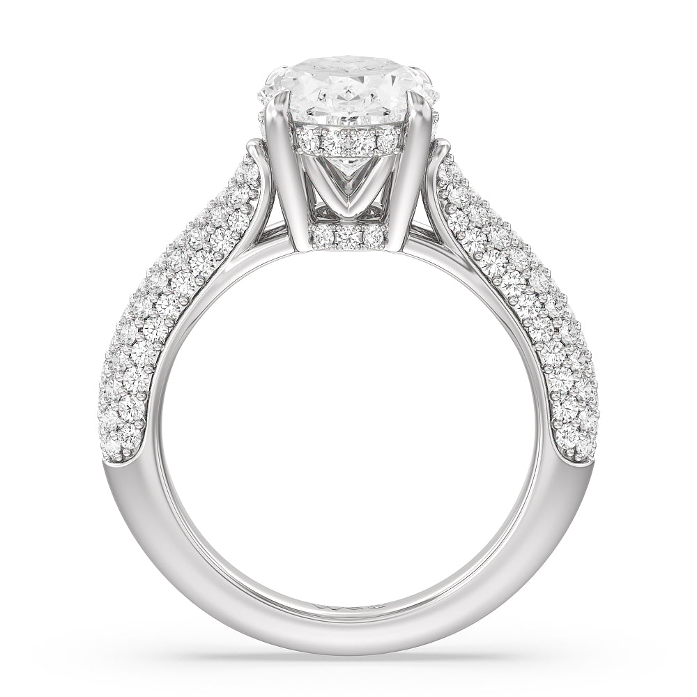 Oval Cut The Bleecker Ring with Lab Grown Diamond in 14KT Platinum view 2
