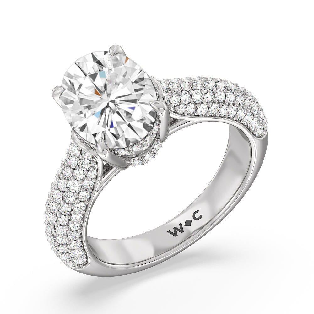 Oval Cut The Bleecker Ring with Lab Grown Diamond in 14KT Platinum view 3
