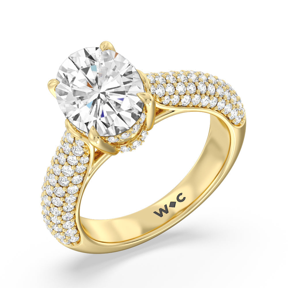 Oval Cut The Bleecker Ring with Lab Grown Diamond in 14KT Yellow Gold view 3

