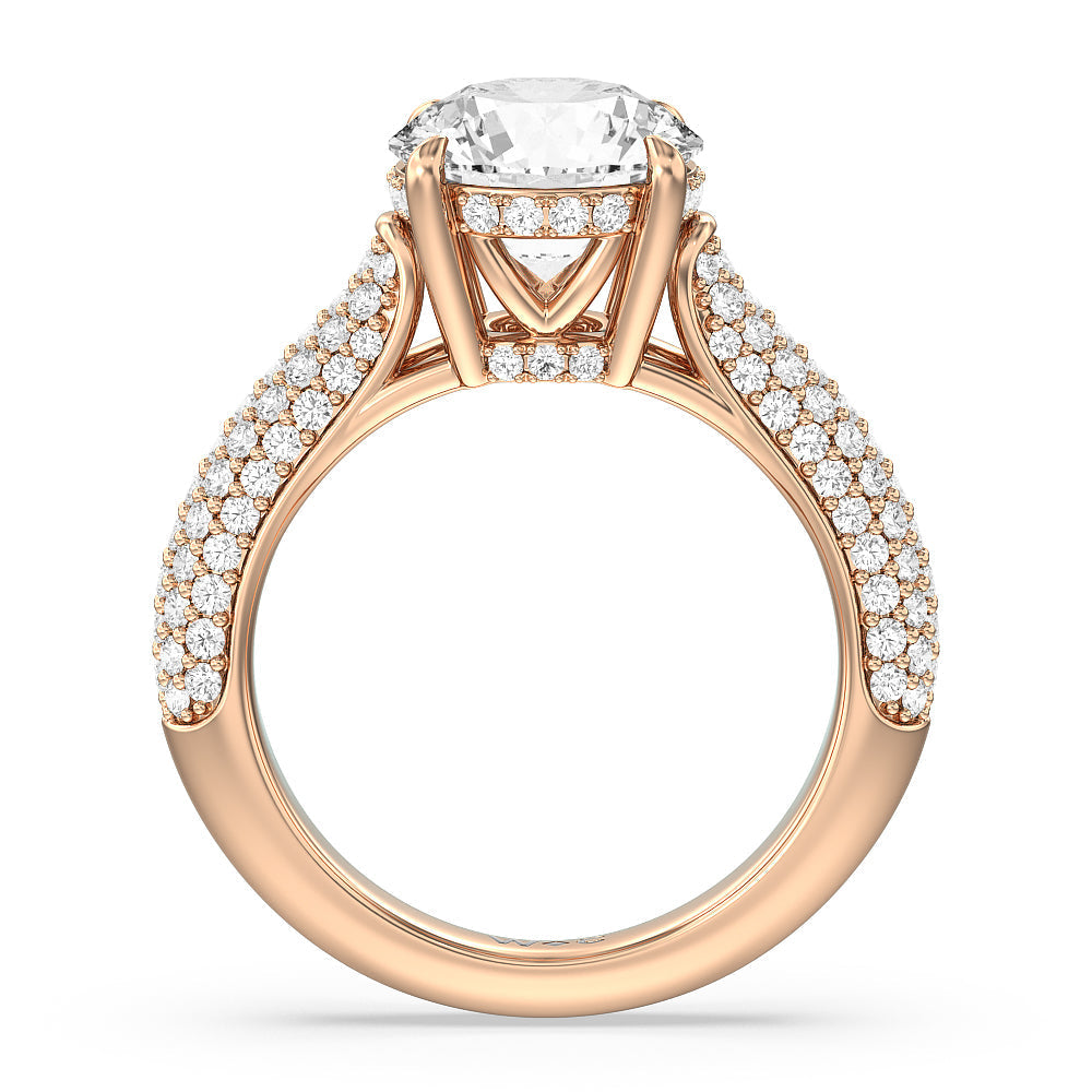 Round Cut The Bleecker Ring with Lab Grown Diamond in 14KT Rose Gold view 2
