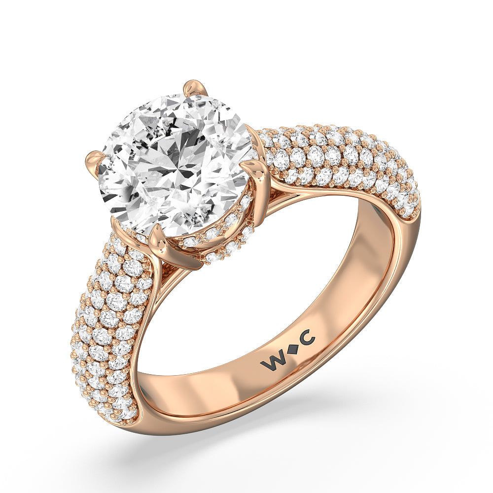 Round Cut The Bleecker Ring with Lab Grown Diamond in 14KT Rose Gold view 3
