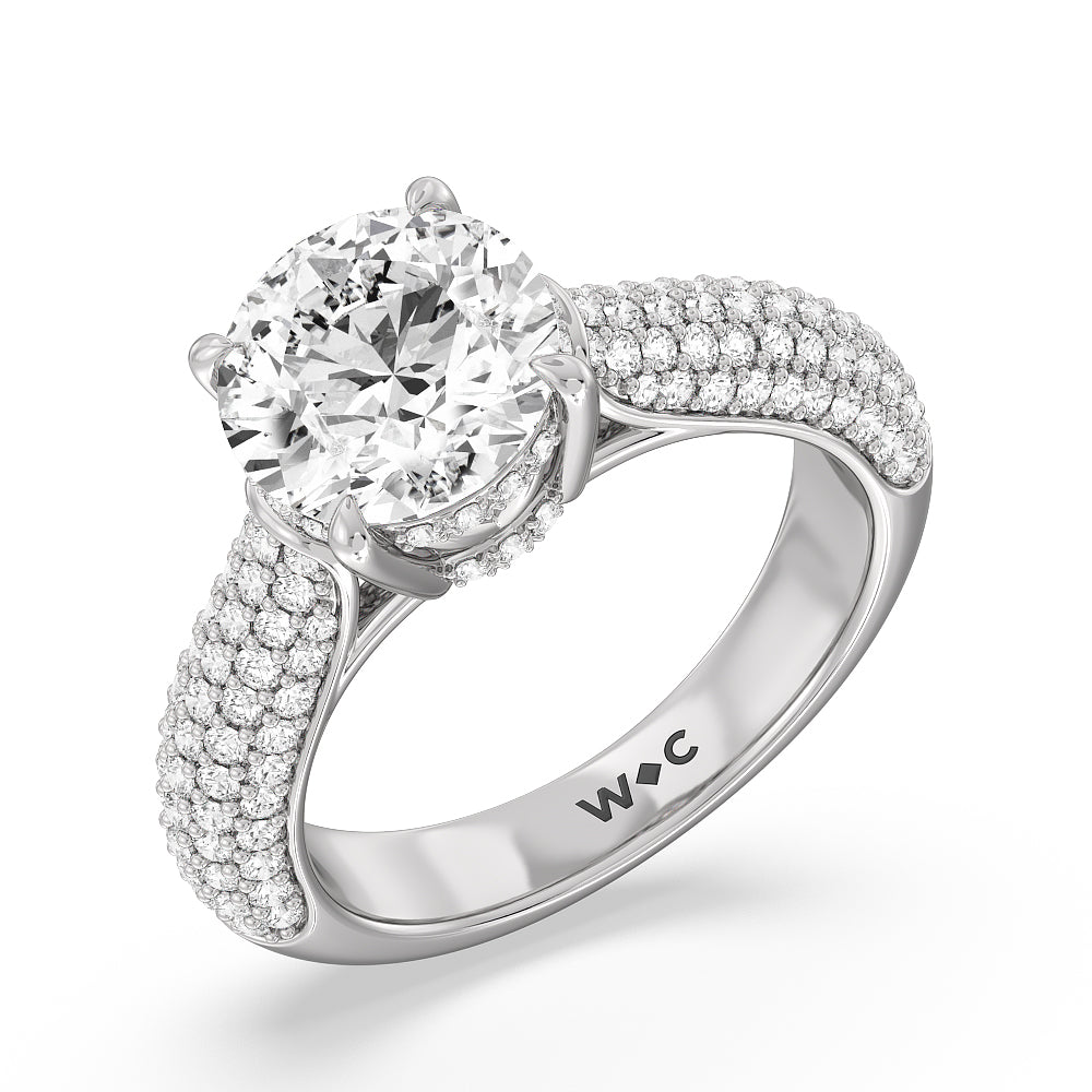 Round Cut The Bleecker Ring with Lab Grown Diamond in 14KT Platinum view 3
