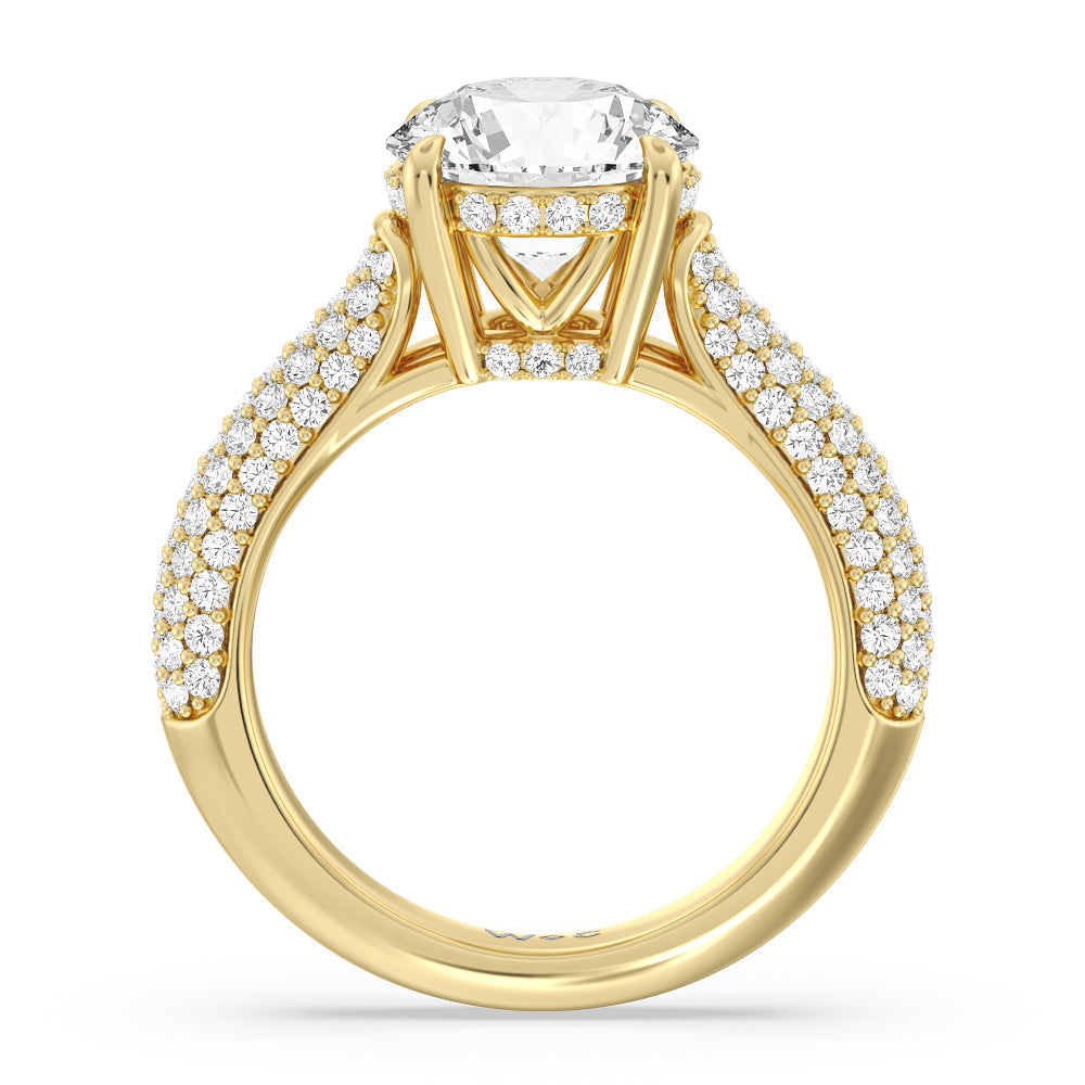 Round Cut The Bleecker Ring with Lab Grown Diamond in 14KT Yellow Gold view 2
