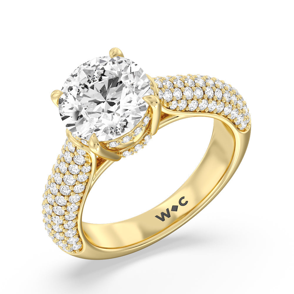 Round Cut The Bleecker Ring with Lab Grown Diamond in 14KT Yellow Gold view 3
