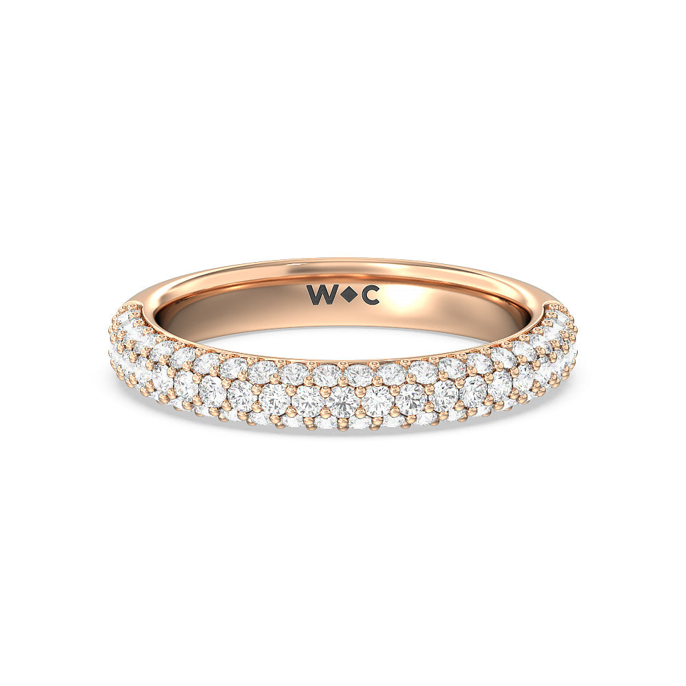 The Bleecker Diamond Band with 18KT Rose Gold Cut Diamond in 14KT Rose Gold view 1
