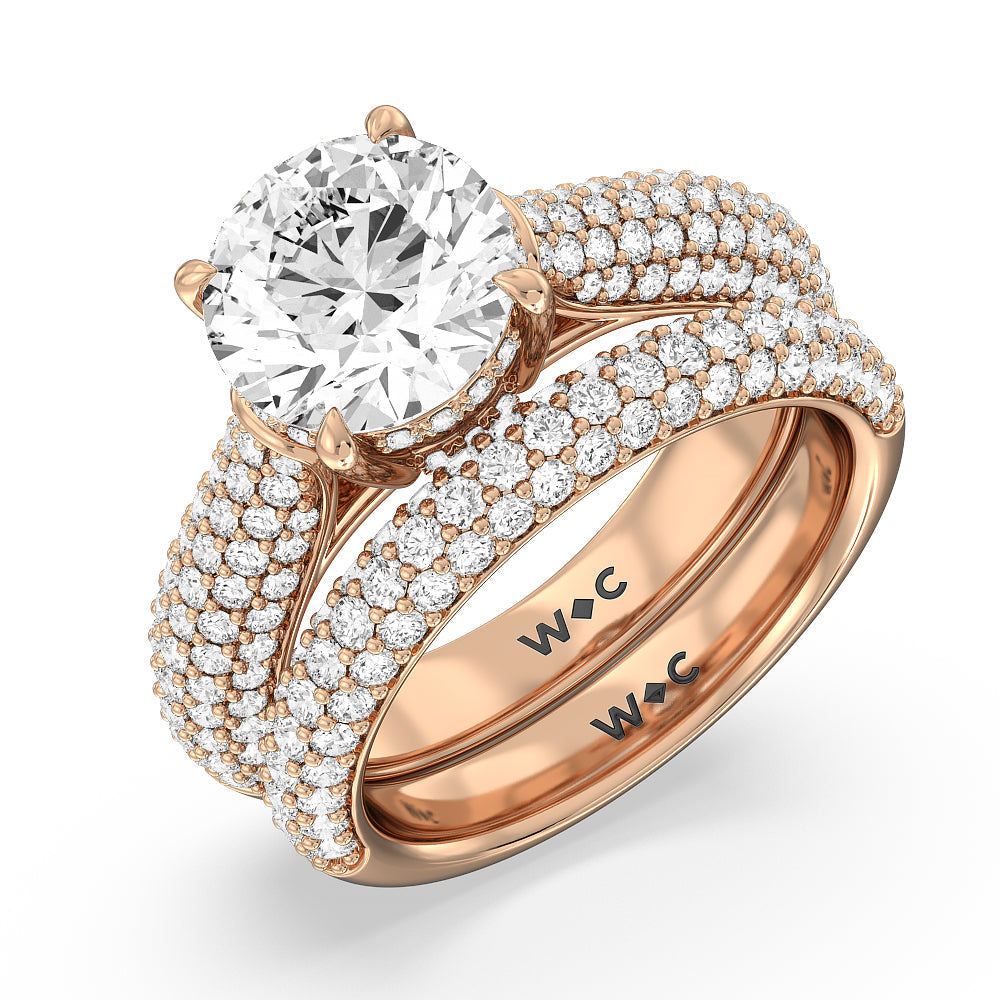 The Bleecker Diamond Band with 18KT Rose Gold Cut Diamond in 14KT Rose Gold view 4
