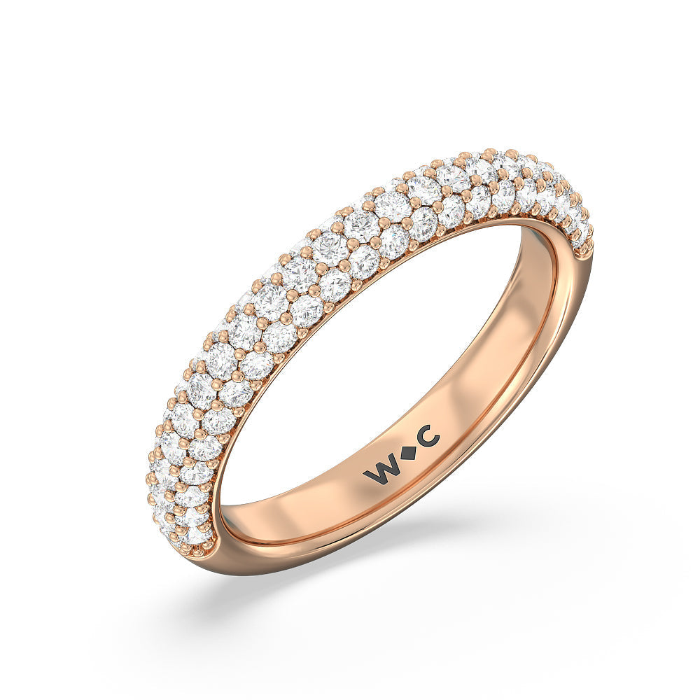 The Bleecker Diamond Band with 18KT Rose Gold Cut Diamond in 14KT Rose Gold view 3
