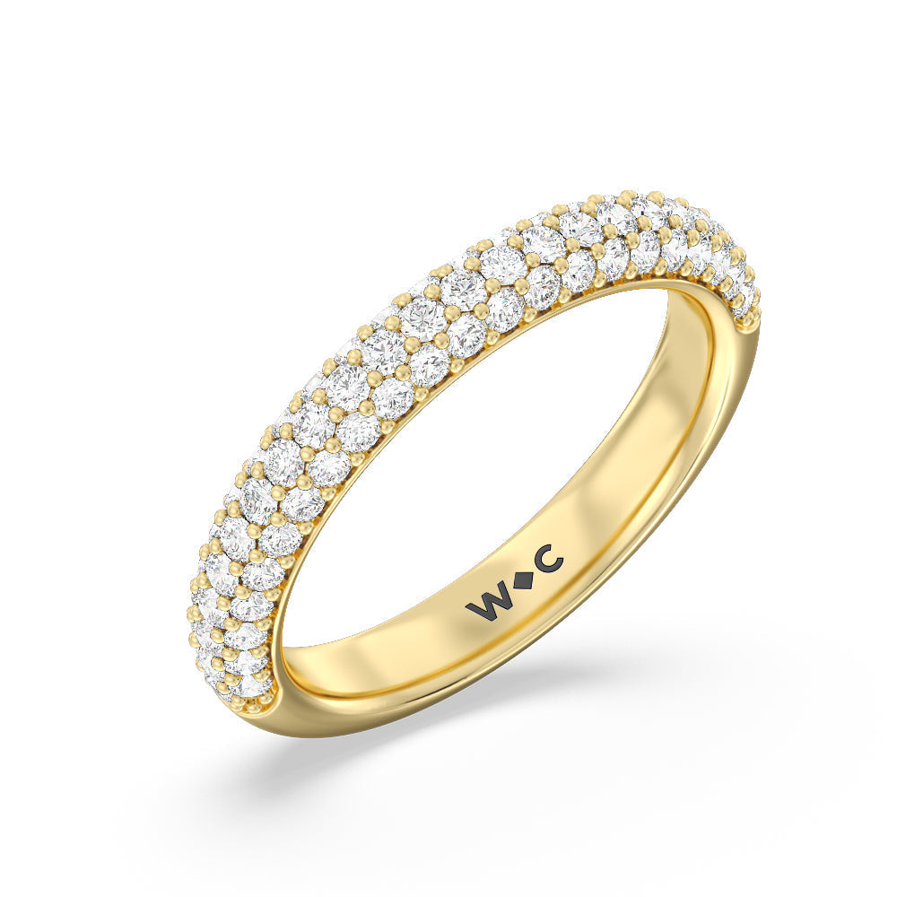 The Bleecker Diamond Band with 18KT Yellow Gold Cut Diamond in 14KT Yellow Gold view 3
