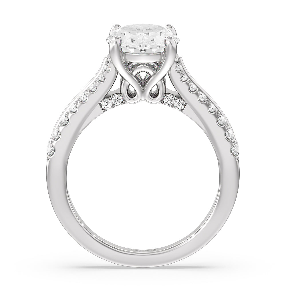 Oval Cut The Essex Ring with Lab Grown Diamond in 14KT Platinum view 2
