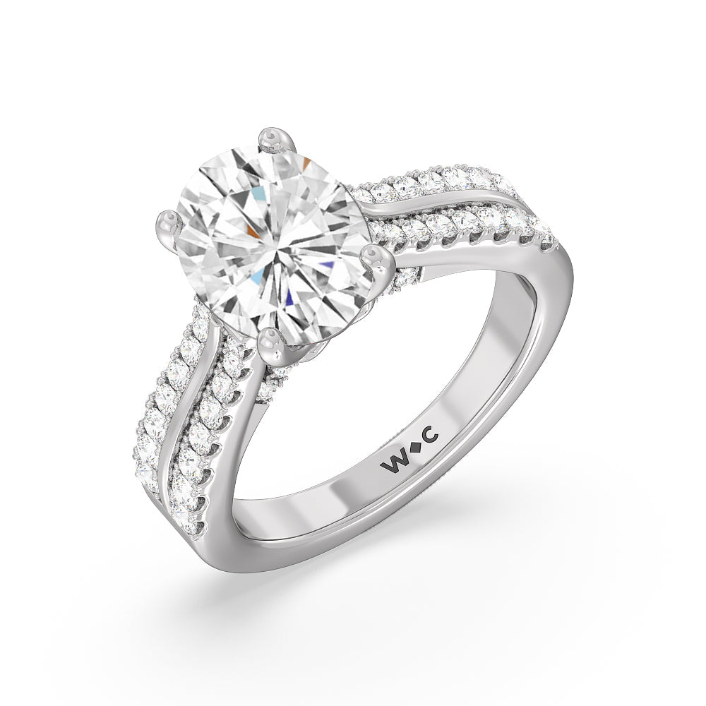 Oval Cut The Essex Ring with Lab Grown Diamond in 14KT Platinum view 3
