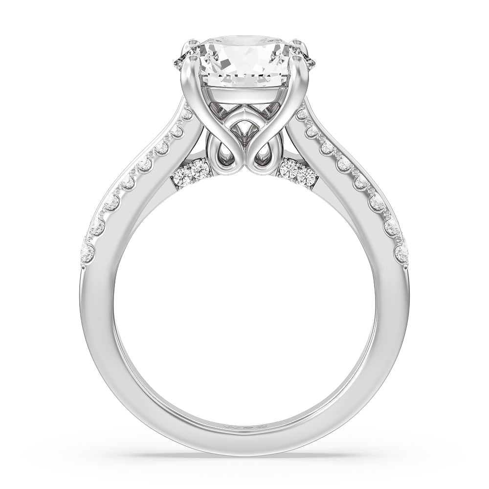 Round Cut The Essex Ring with Lab Grown Diamond in 14KT Platinum view 2
