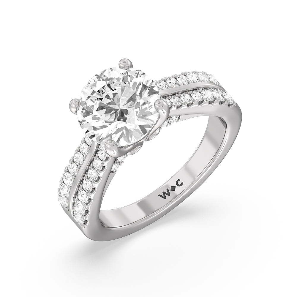 Round Cut The Essex Ring with Lab Grown Diamond in 14KT Platinum view 3
