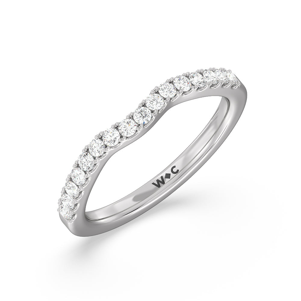 The Essex Band with 18KT White Gold Cut Diamond in 14KT White Gold view 4
