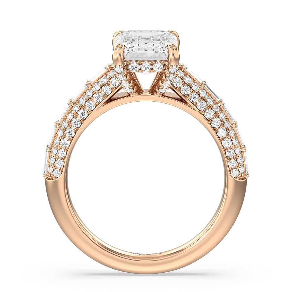 Emerald Cut The Soho Ring with Lab Grown Diamond in 14KT Rose Gold view 2
