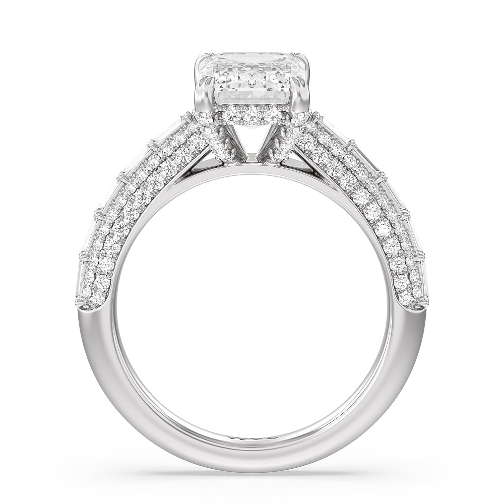 Emerald Cut The Soho Ring with Lab Grown Diamond in 14KT Platinum view 2
