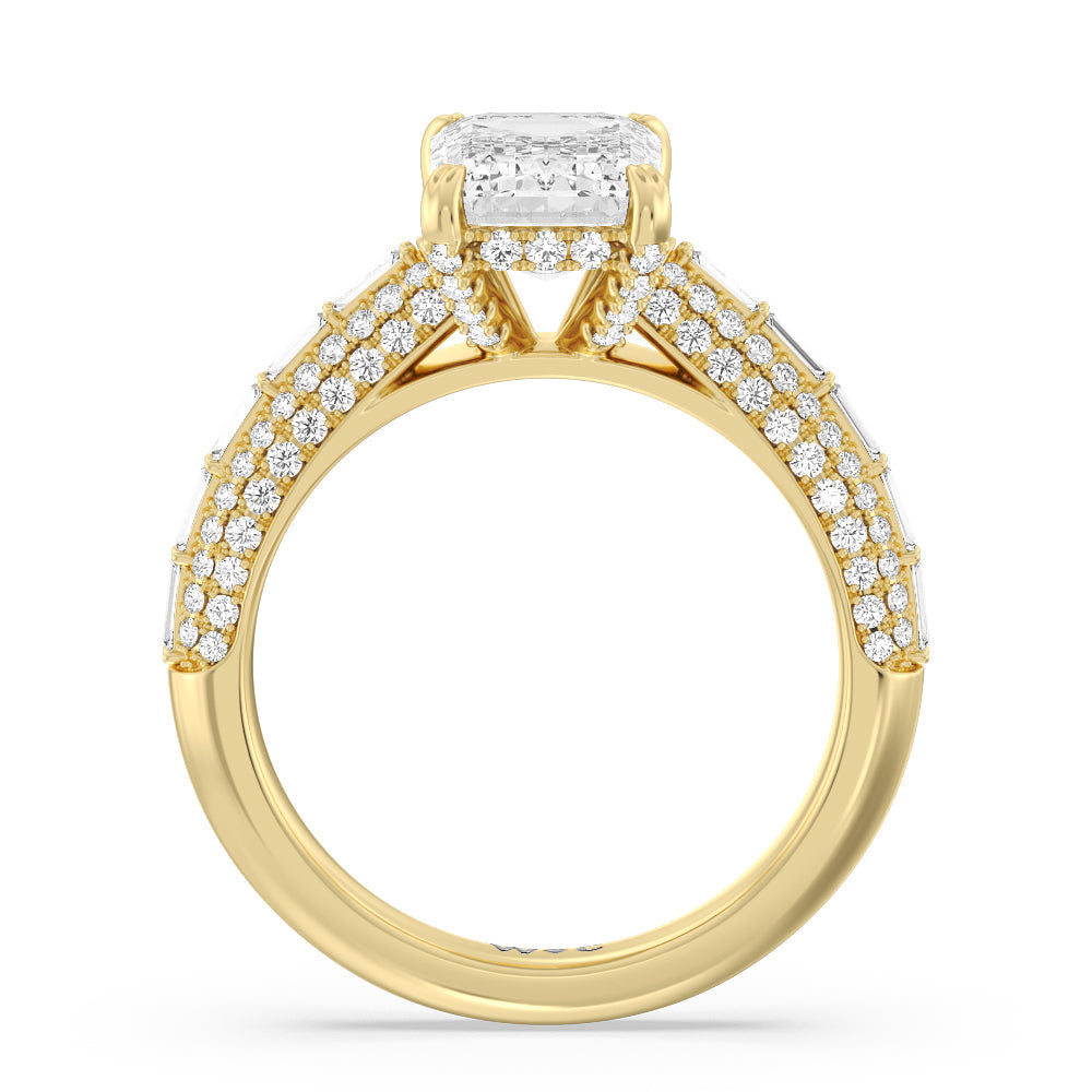 Emerald Cut The Soho Ring with Lab Grown Diamond in 14KT Yellow Gold view 2
