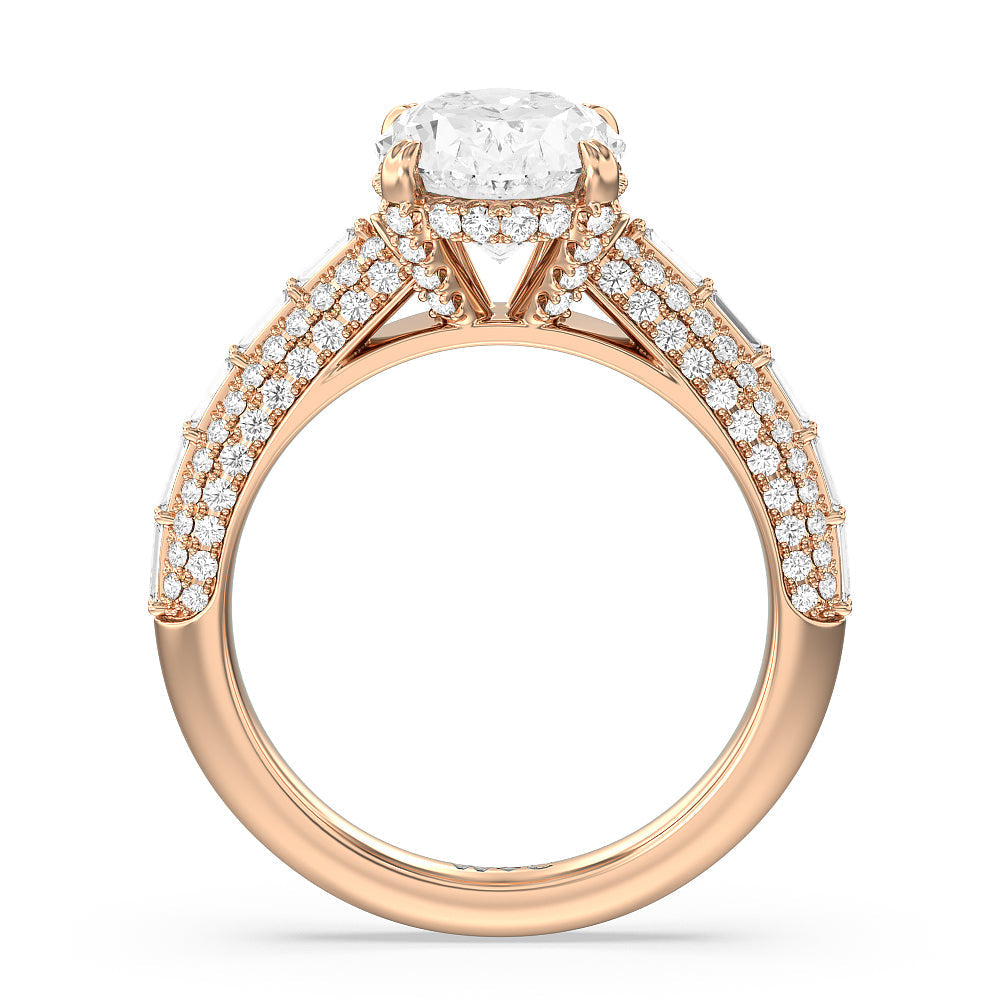Oval Cut The Soho Ring with Lab Grown Diamond in 14KT Rose Gold view 2
