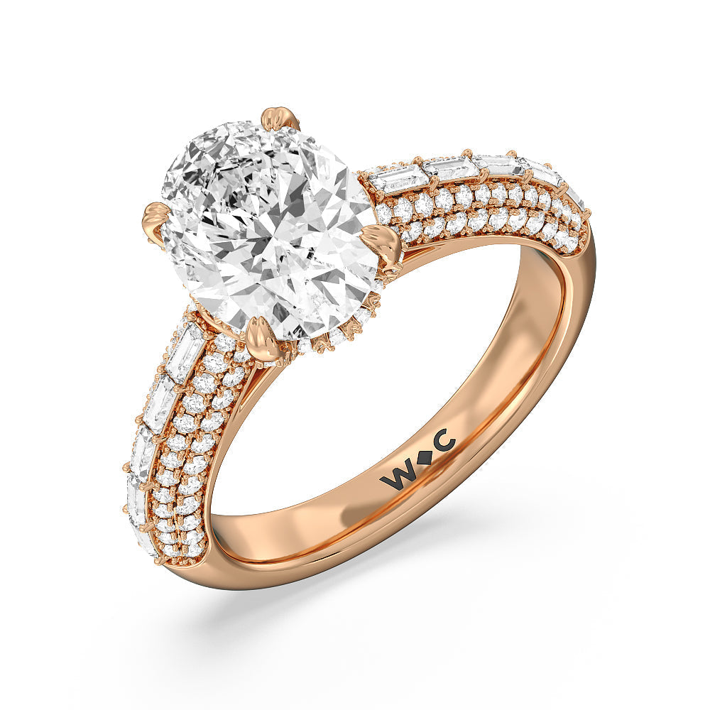 Oval Cut The Soho Ring with Lab Grown Diamond in 14KT Rose Gold view 3
