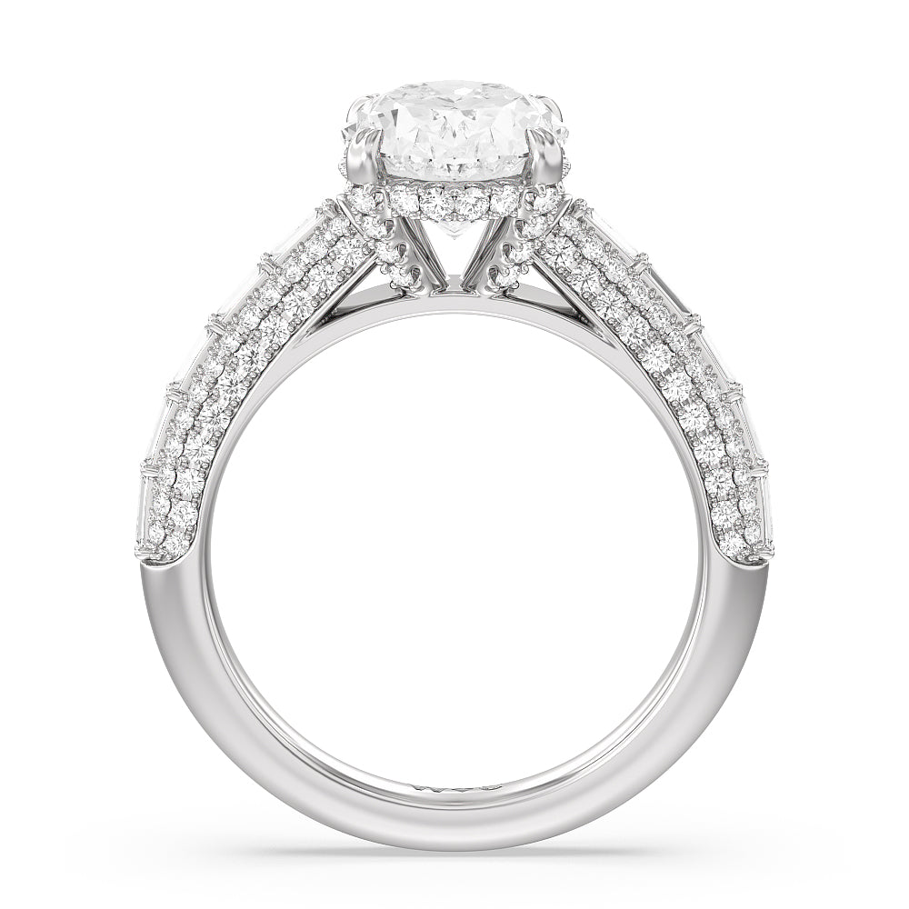 Oval Cut The Soho Ring with Lab Grown Diamond in 14KT Platinum view 2
