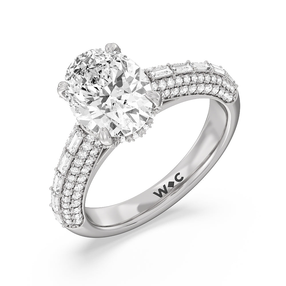 Oval Cut The Soho Ring with Lab Grown Diamond in 14KT Platinum view 3

