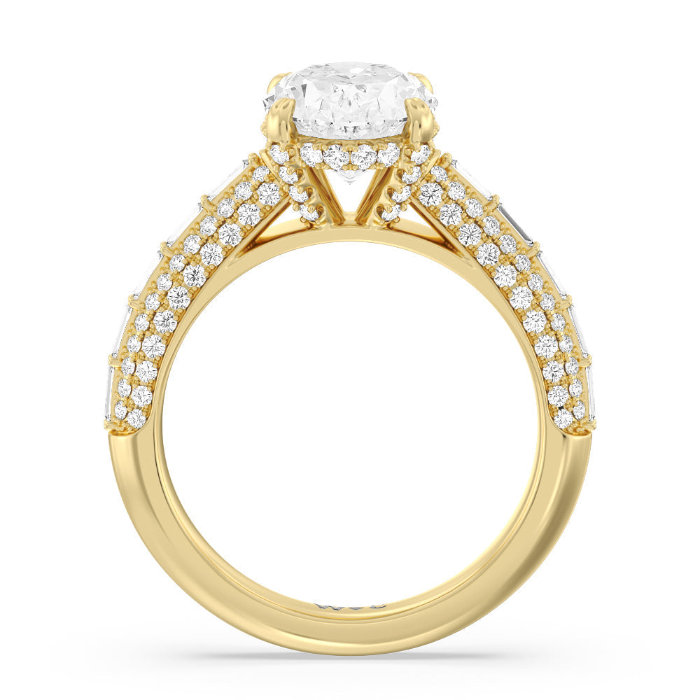 Oval Cut The Soho Ring with Lab Grown Diamond in 14KT Yellow Gold view 2

