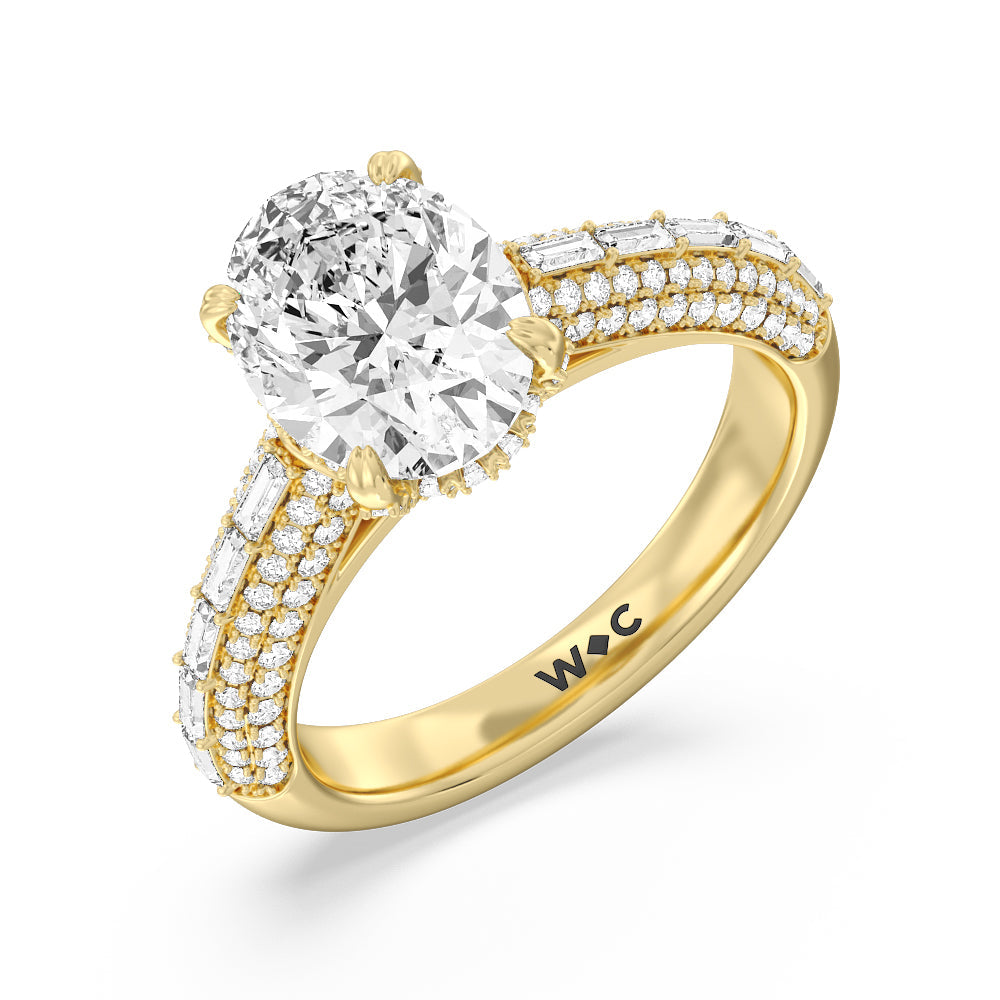 Oval Cut The Soho Ring with Lab Grown Diamond in 14KT Yellow Gold view 3
