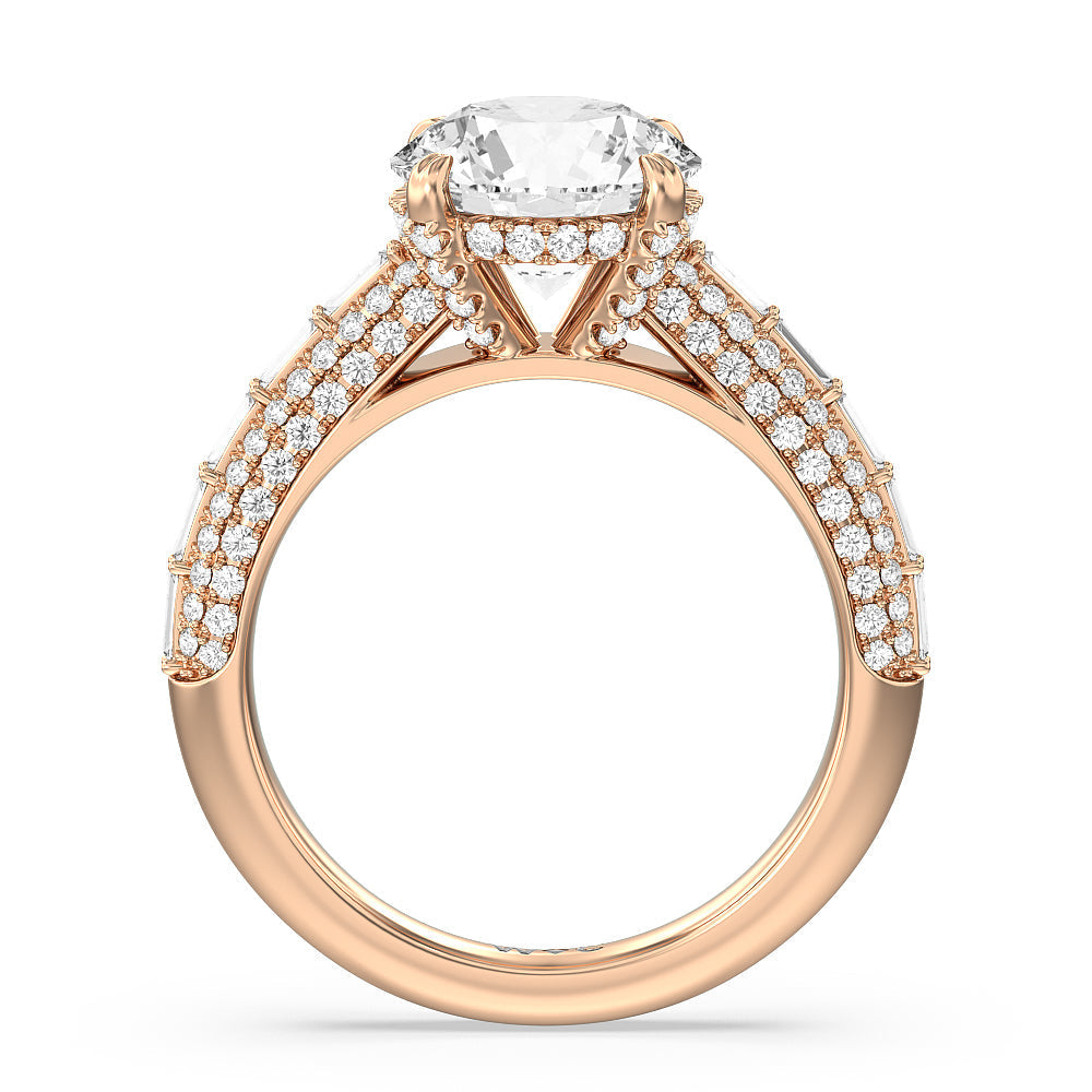 Round Cut The Soho Ring with Lab Grown Diamond in 14KT Rose Gold view 2
