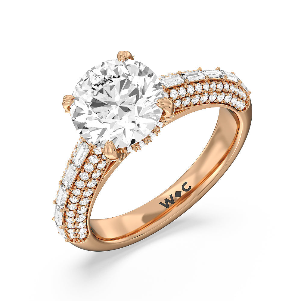 Round Cut The Soho Ring with Lab Grown Diamond in 14KT Rose Gold view 3

