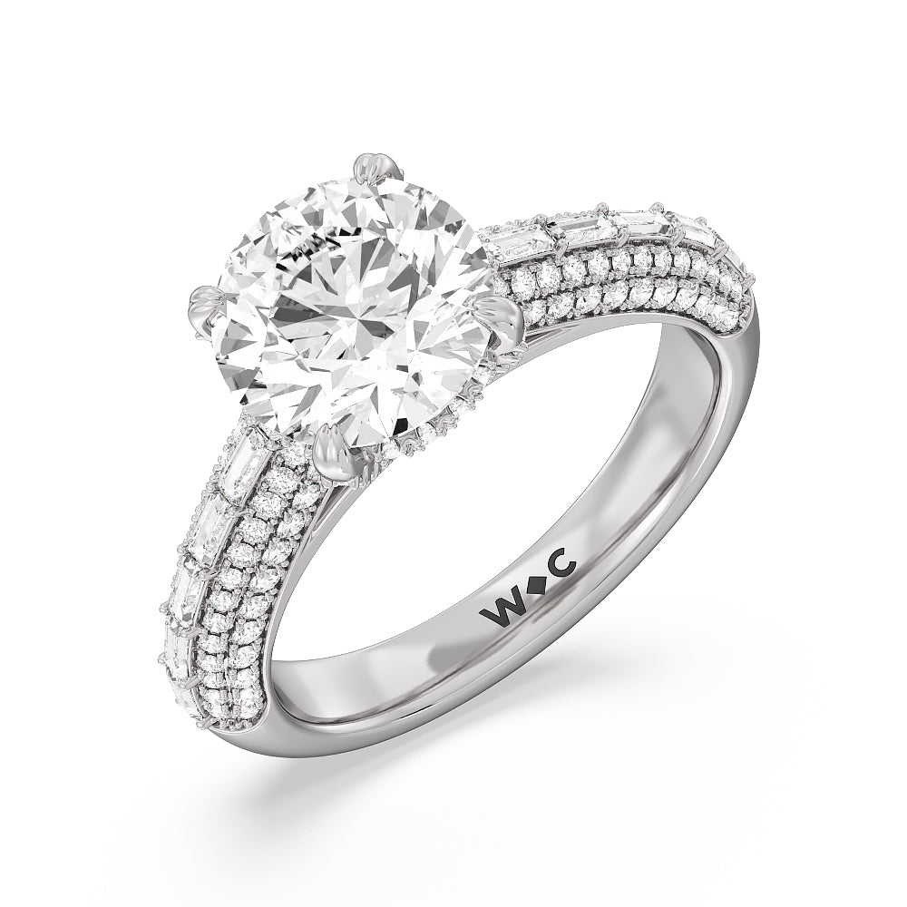 Round Cut The Soho Ring with Lab Grown Diamond in 14KT Platinum view 3
