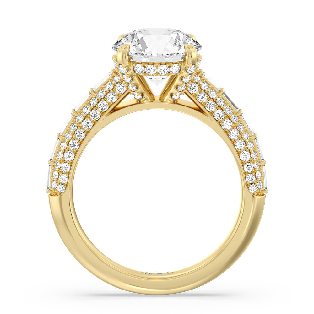 Round Cut The Soho Ring with Lab Grown Diamond in 14KT Yellow Gold view 2
