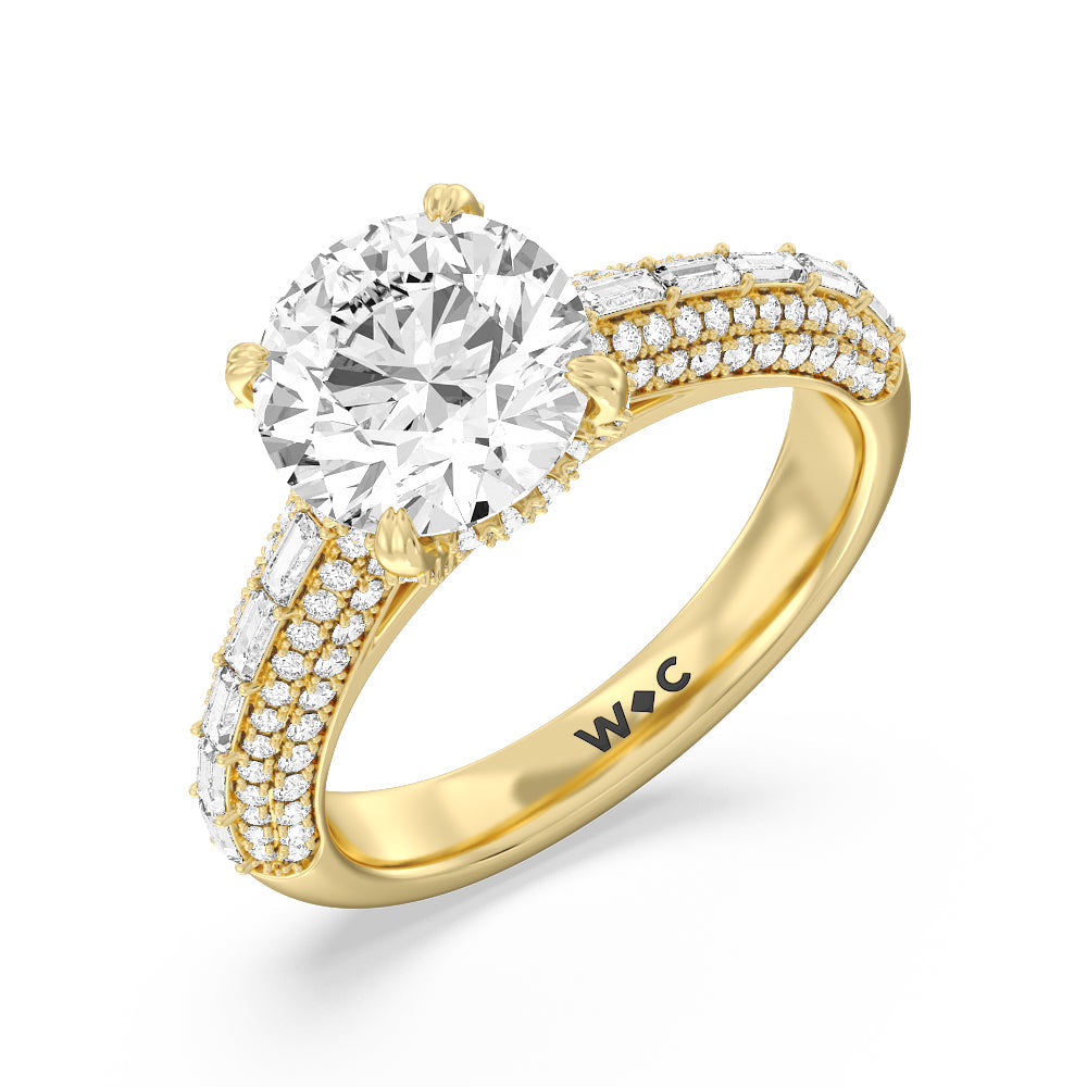 Round Cut The Soho Ring with Lab Grown Diamond in 14KT Yellow Gold view 3

