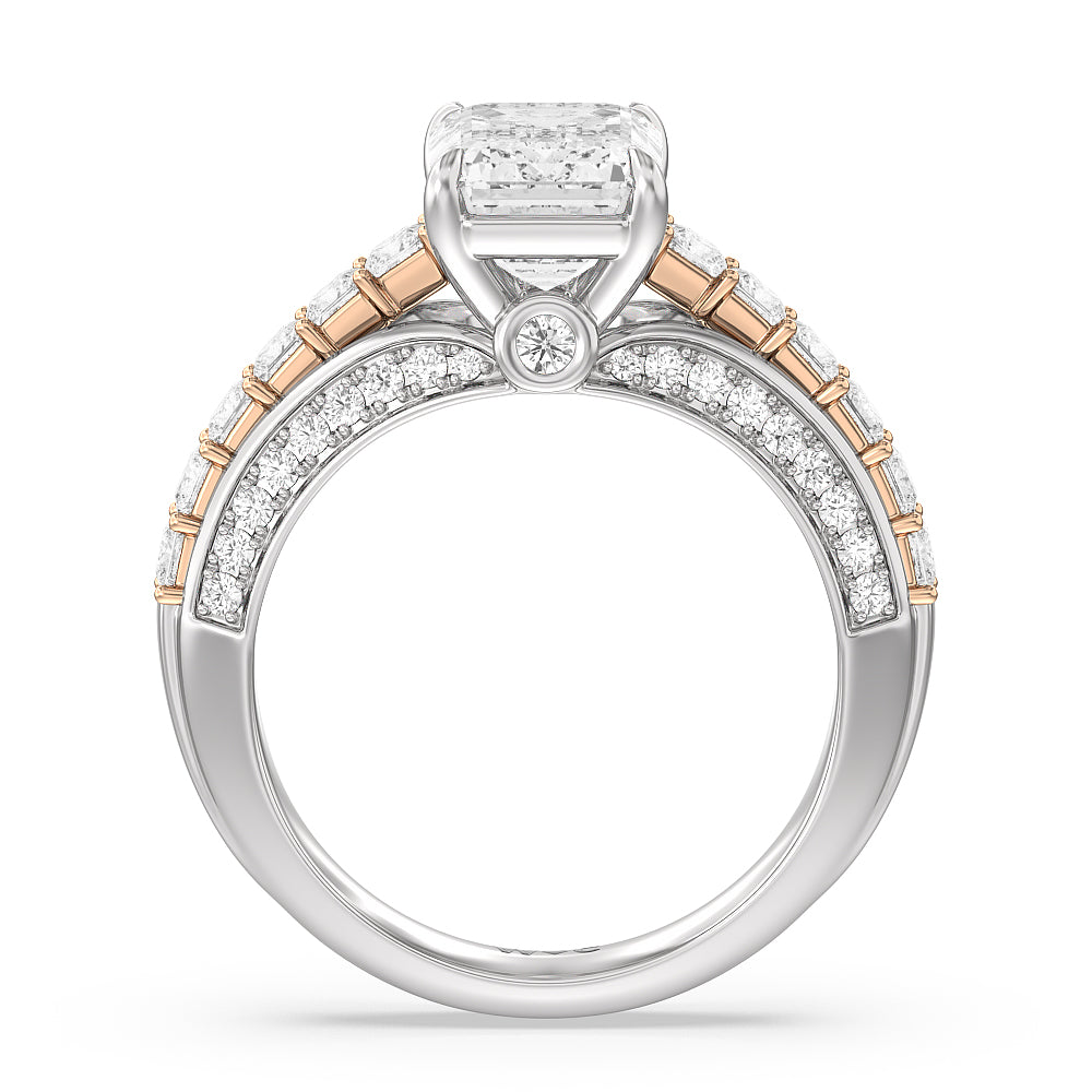 Emerald Cut The Ludlow Ring with Lab Grown Diamond in 14KT White & Rose Gold view 2
