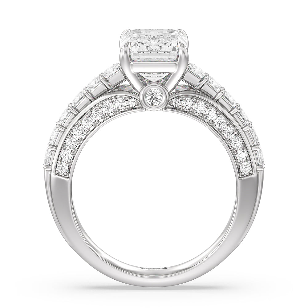 Emerald Cut The Ludlow Ring with Lab Grown Diamond in 14KT Platinum view 2
