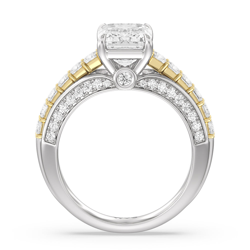 Emerald Cut The Ludlow Ring with Lab Grown Diamond in 14KT White & Yellow Gold view 2

