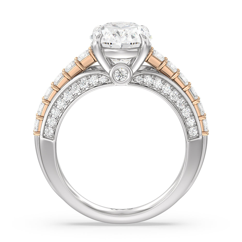 Oval Cut The Ludlow Ring with Lab Grown Diamond in 14KT White & Rose Gold view 2
