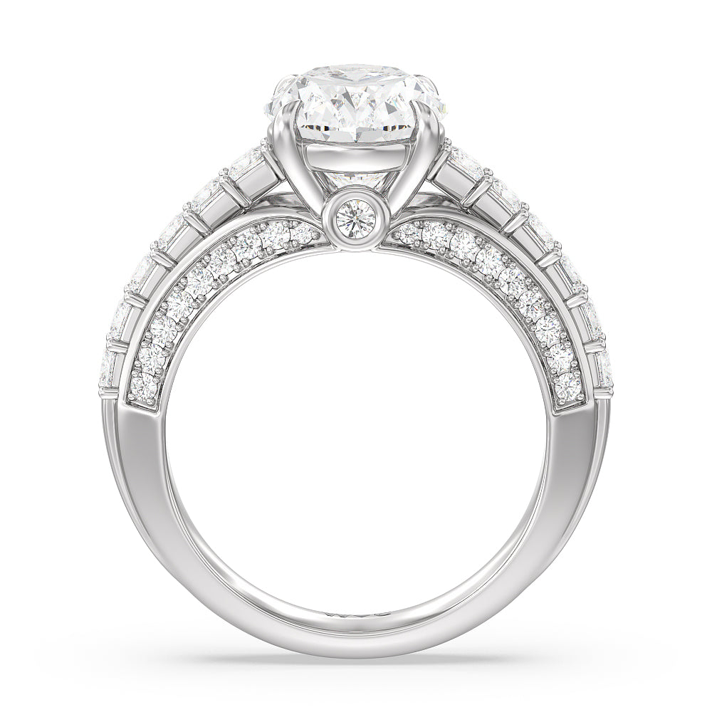 Oval Cut The Ludlow Ring with Lab Grown Diamond in 14KT Platinum view 2

