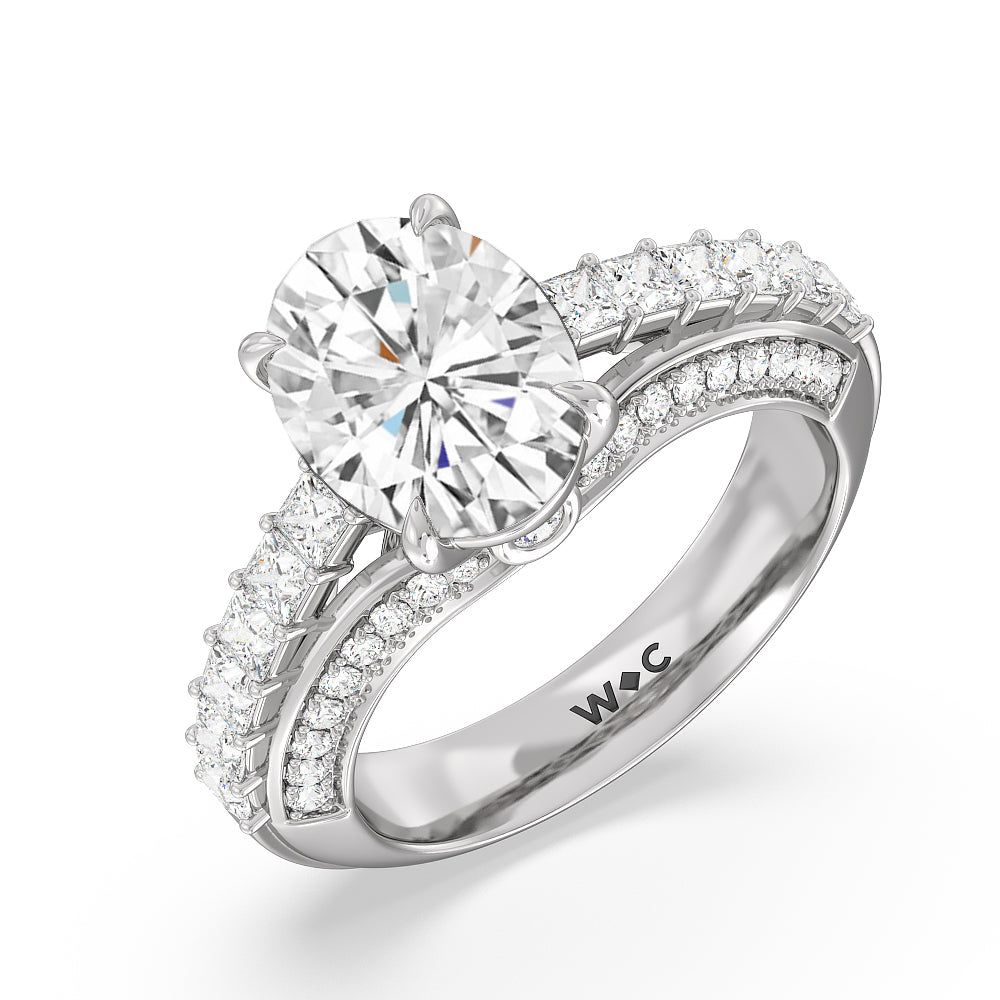 Oval Cut The Ludlow Ring with Lab Grown Diamond in 14KT Platinum view 3
