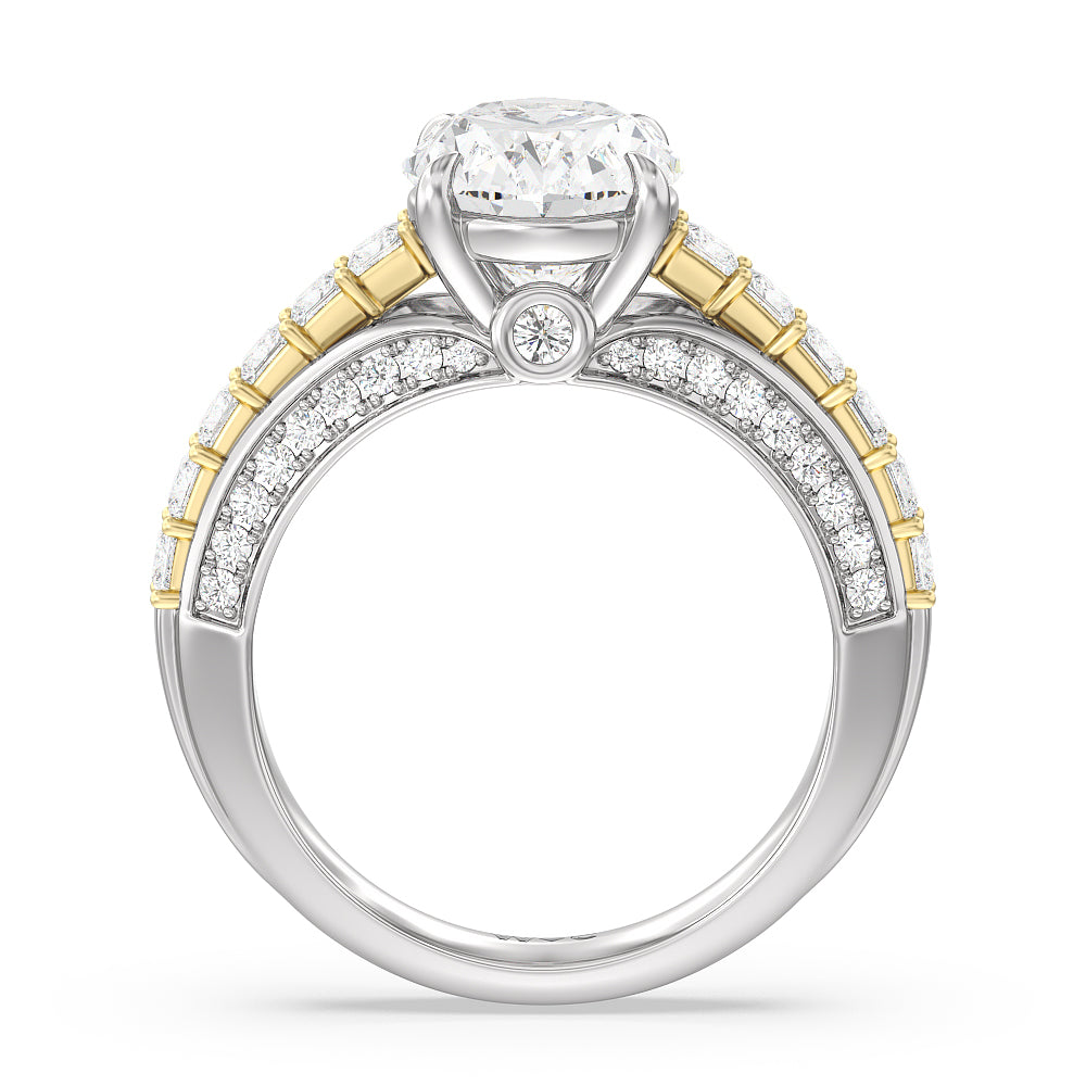 Oval Cut The Ludlow Ring with Lab Grown Diamond in 14KT White & Yellow Gold view 2
