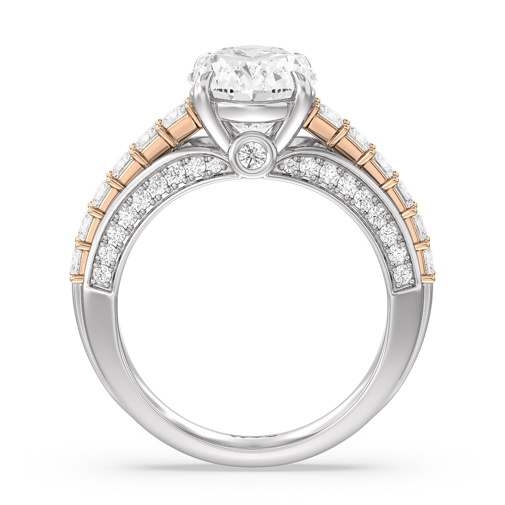 Round Cut The Ludlow Ring with Lab Grown Diamond in 14KT White & Rose Gold view 2
