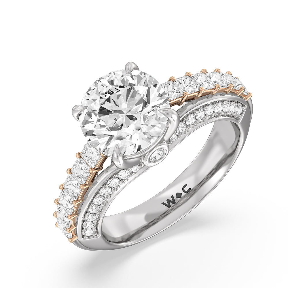 Round Cut The Ludlow Ring with Lab Grown Diamond in 14KT White & Rose Gold view 3
