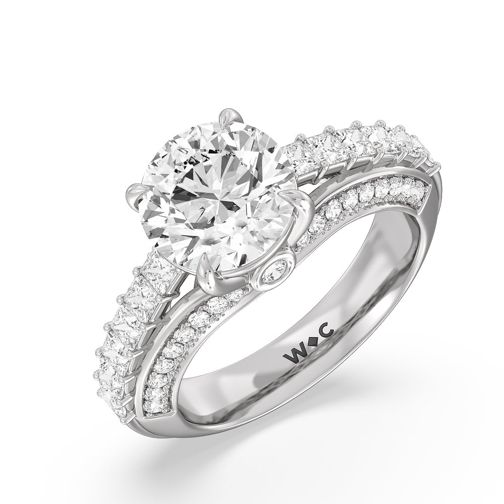Round Cut The Ludlow Ring with Lab Grown Diamond in 14KT Platinum view 3
