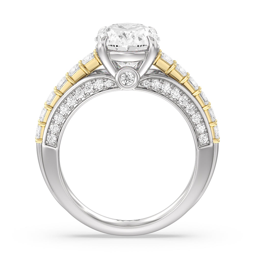 Round Cut The Ludlow Ring with Lab Grown Diamond in 14KT White & Yellow Gold view 2
