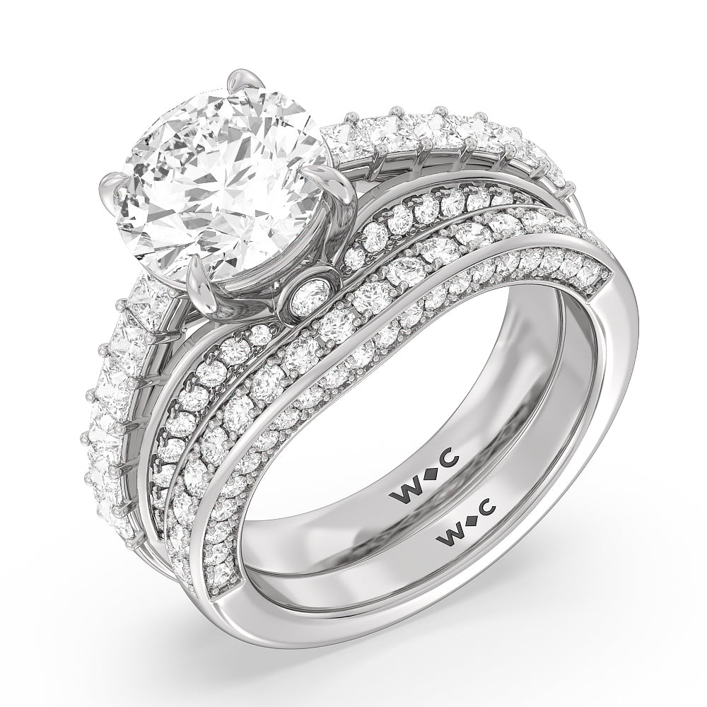 The Ludlow Band with 18KT White Gold Cut Diamond in 14KT White Gold view 4
