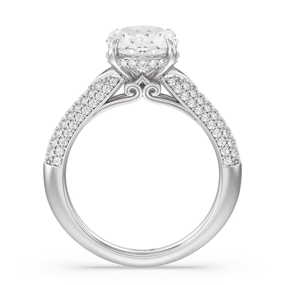 Oval Cut The Delancey Ring with Lab Grown Diamond in 14KT Platinum view 2
