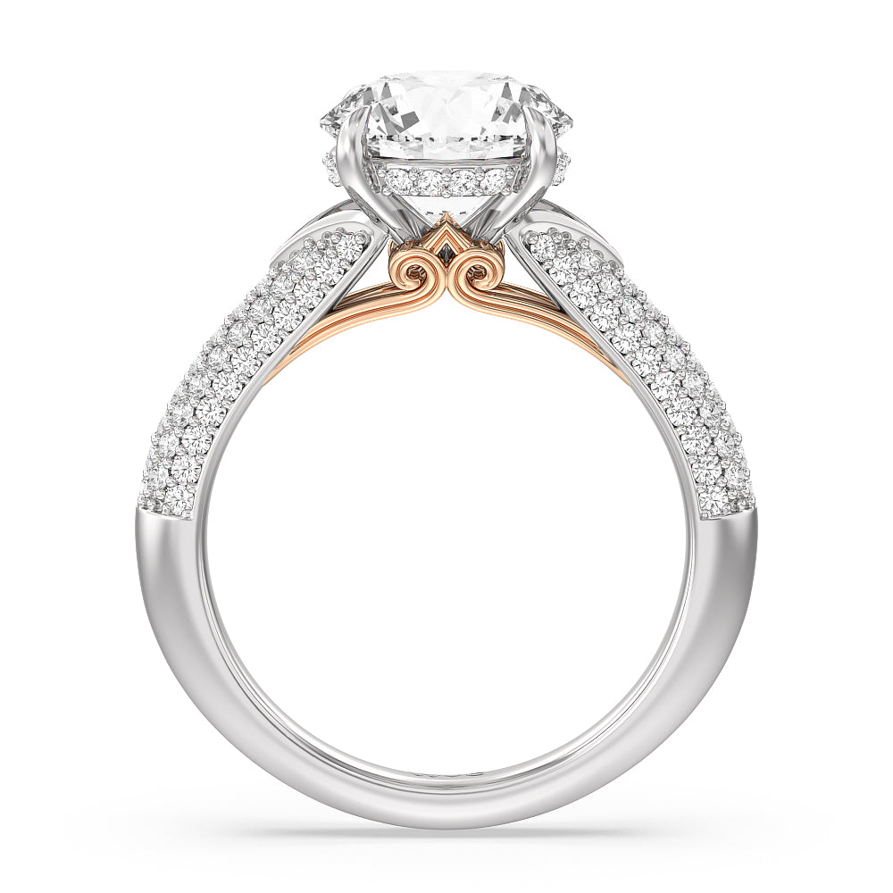Round Cut The Delancey Ring with Lab Grown Diamond in 14KT White & Rose Gold view 2
