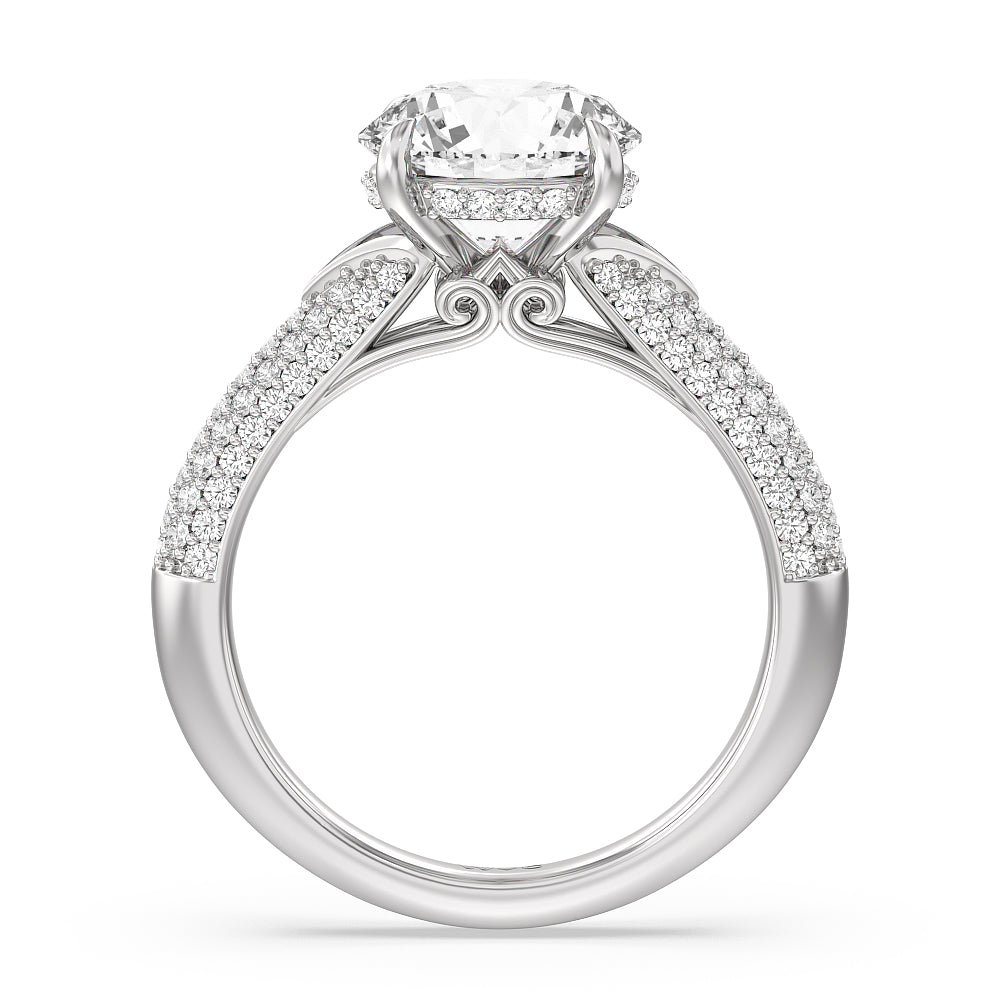 Round Cut The Delancey Ring with Lab Grown Diamond in 14KT Platinum view 2
