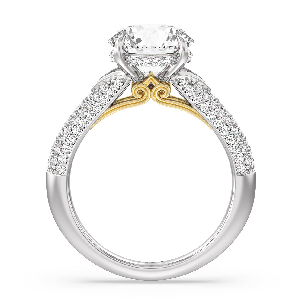 Round Cut The Delancey Ring with Lab Grown Diamond in 14KT White & Yellow Gold view 2
