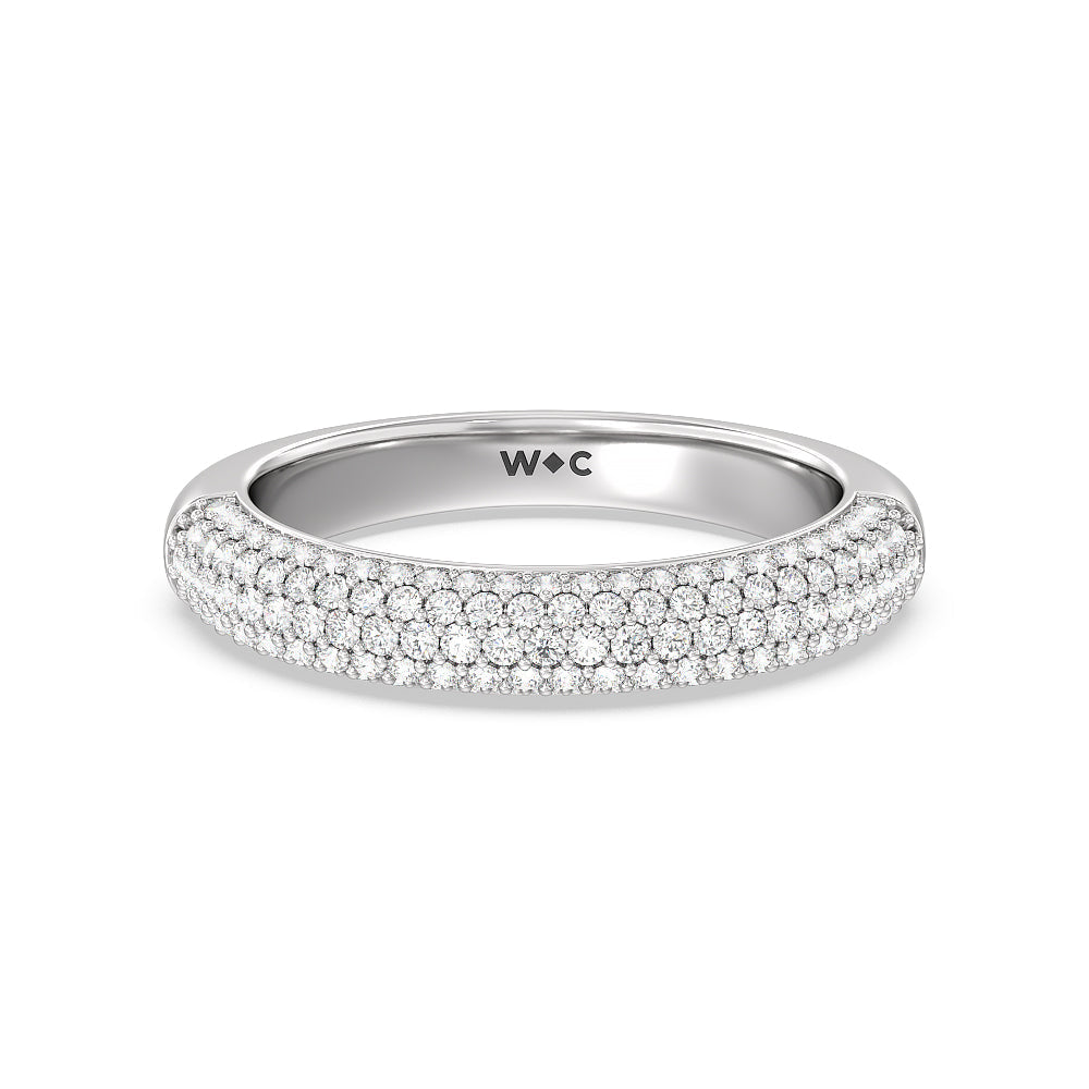 The Delancey Diamond Wedding Band with 18KT White Gold Cut Diamond in 14KT White Gold view 1
