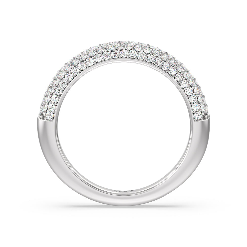 The Delancey Diamond Wedding Band with 18KT White Gold Cut Diamond in 14KT White Gold view 2
