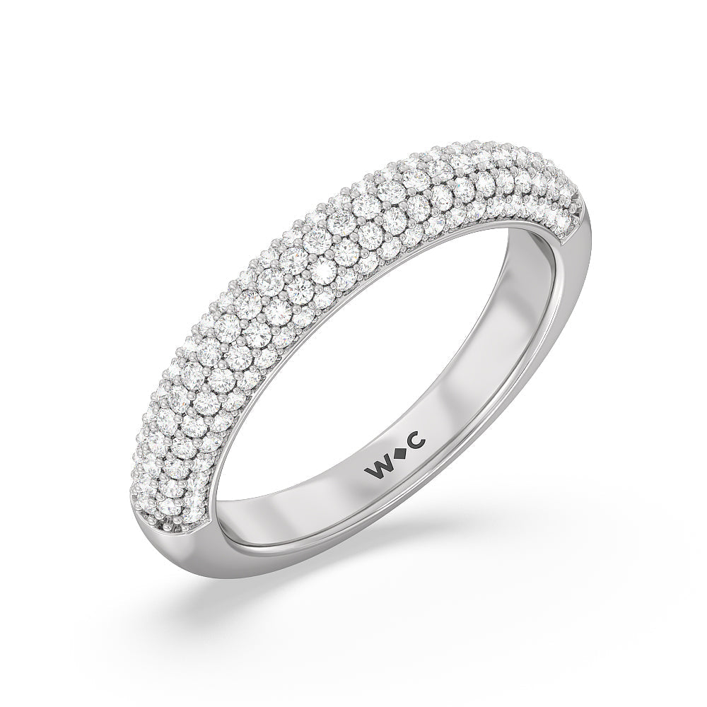 The Delancey Diamond Wedding Band with 18KT White Gold Cut Diamond in 14KT White Gold view 4
